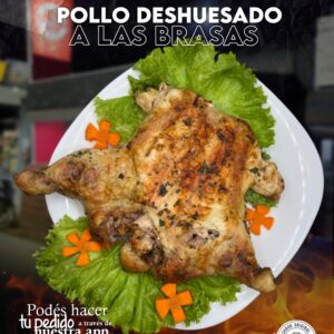 Pollo deshuesado a las brasas.